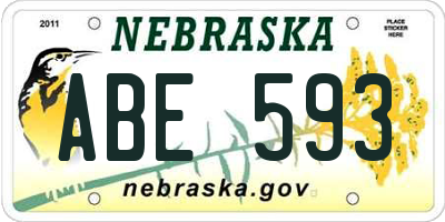 NE license plate ABE593