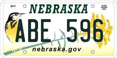 NE license plate ABE596