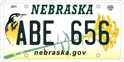 NE license plate ABE656