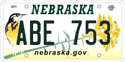 NE license plate ABE753