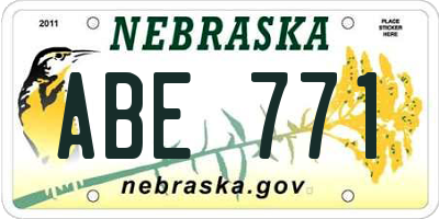 NE license plate ABE771