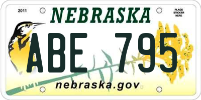 NE license plate ABE795