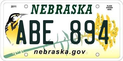 NE license plate ABE894