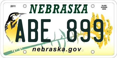 NE license plate ABE899