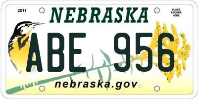 NE license plate ABE956