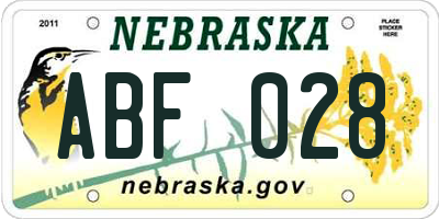 NE license plate ABF028