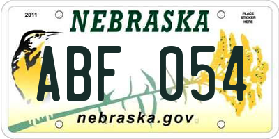 NE license plate ABF054
