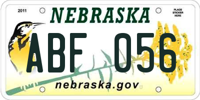 NE license plate ABF056
