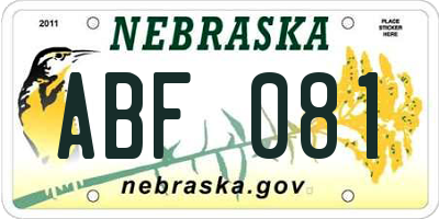NE license plate ABF081