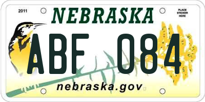 NE license plate ABF084