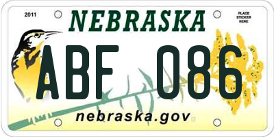 NE license plate ABF086