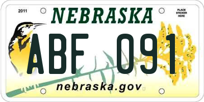 NE license plate ABF091