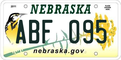NE license plate ABF095