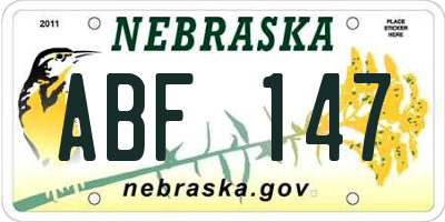 NE license plate ABF147