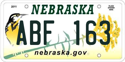 NE license plate ABF163