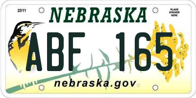 NE license plate ABF165