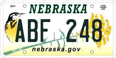 NE license plate ABF248