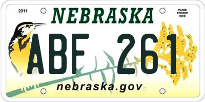 NE license plate ABF261