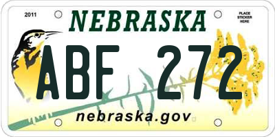 NE license plate ABF272