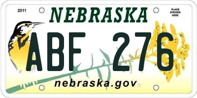 NE license plate ABF276