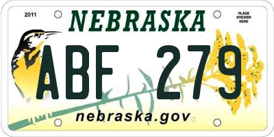 NE license plate ABF279