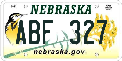 NE license plate ABF327