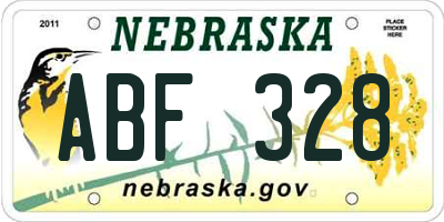 NE license plate ABF328