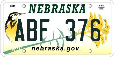 NE license plate ABF376