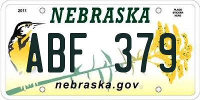 NE license plate ABF379