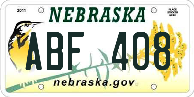 NE license plate ABF408