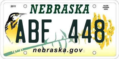 NE license plate ABF448