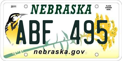 NE license plate ABF495