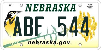 NE license plate ABF544
