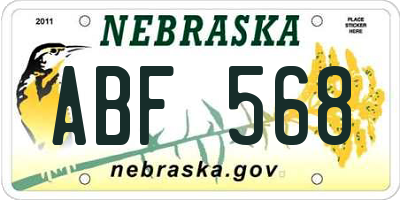 NE license plate ABF568