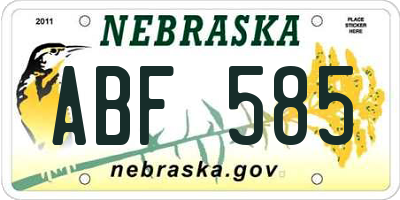 NE license plate ABF585