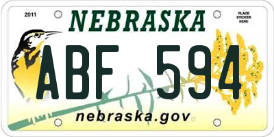 NE license plate ABF594