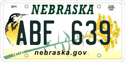 NE license plate ABF639