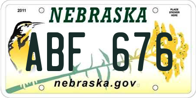 NE license plate ABF676