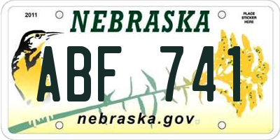 NE license plate ABF741