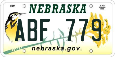 NE license plate ABF779