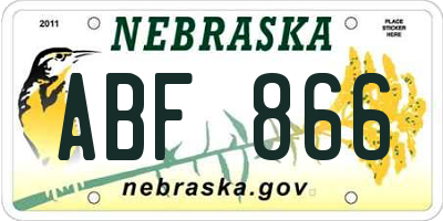 NE license plate ABF866