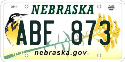 NE license plate ABF873