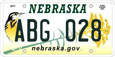 NE license plate ABG028