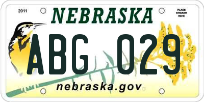 NE license plate ABG029