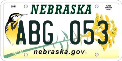 NE license plate ABG053