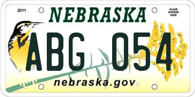 NE license plate ABG054