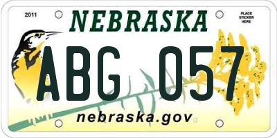 NE license plate ABG057