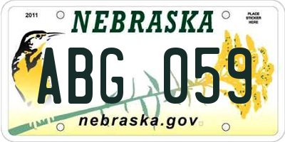 NE license plate ABG059