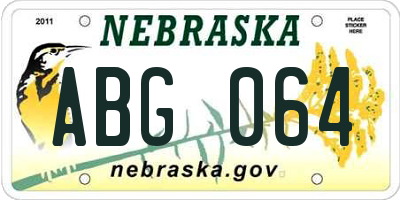 NE license plate ABG064