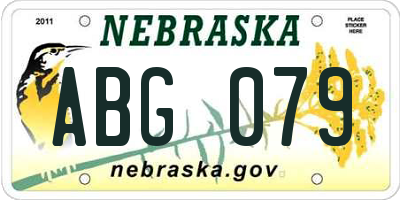 NE license plate ABG079